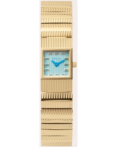Breda Aqua & 18k -plated Groove Bracelet Watch - Metallic