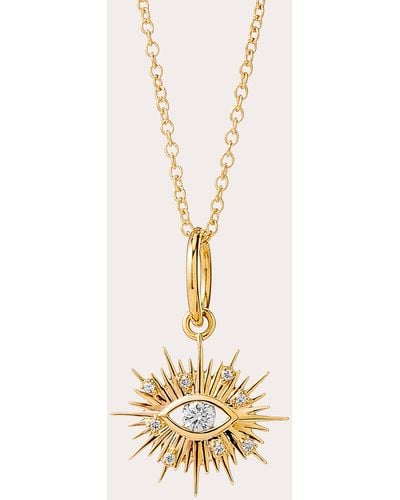 Syna Chakra Evil Eye Diamond Charm Pendant - Metallic