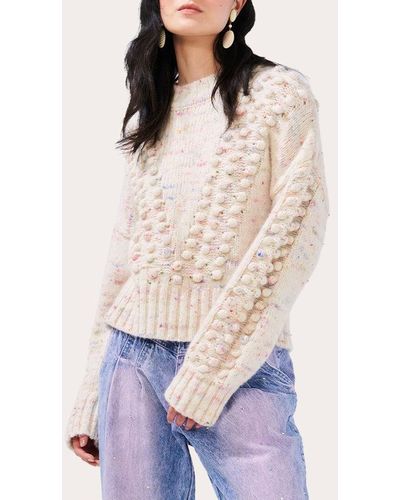 Hayley Menzies Hayley Zies Alpaca Bobble Sweater Top - White