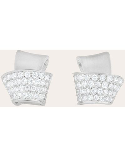 Carelle Knot Pavé Diamond Stud Earrings - Natural