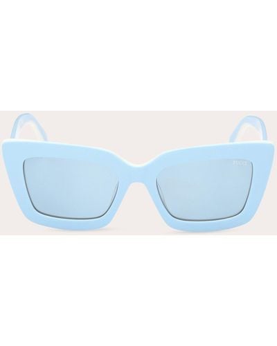 Emilio Pucci Shiny Azure & Turquoise Square Sunglasses - Blue
