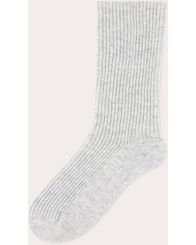 Loop Cashmere foggy Gray Cashmere Socks Cashmere/elastane - White