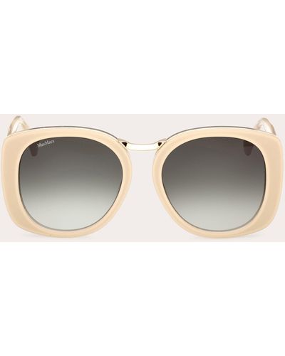 Max Mara Ivory Bridge Oversized Round Sunglasses - Brown