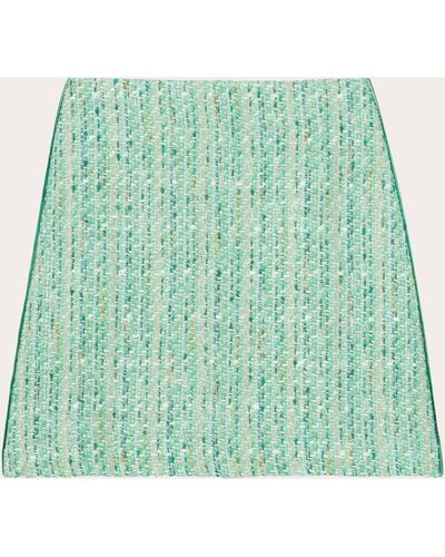 St. John Lurex Tweed Mini Skirt - Green