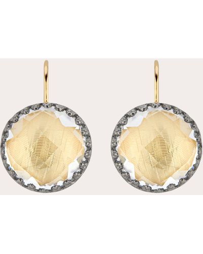 Larkspur & Hawk Sancerre Foil Olivia Button Earrings 14k Gold - Metallic