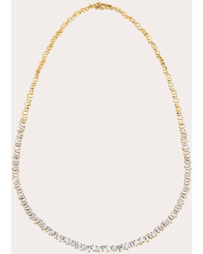 Suzanne Kalan Classic Diamond Baguette Tennis Necklace - Natural