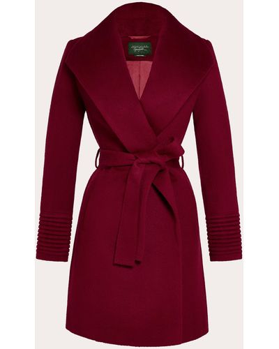 Sentaler Shawl-collar Midi Wrap Coat - Red