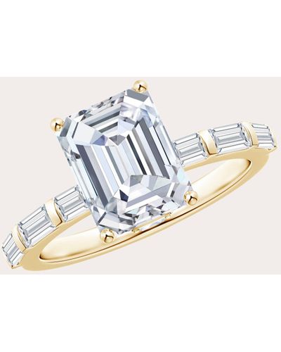 Natori Emerald-cut Diamond Solitaire Ring - Blue