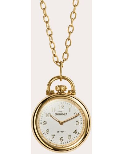 Shinola Tone Runwell Watch Pendant Necklace - Metallic