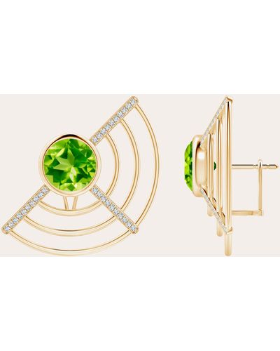 Natori Diamond Bar Infinity Circle Button Stud Earrings - Metallic