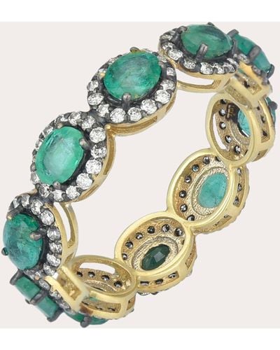 Amrapali Emerald & 18k Gold Mini Rajasthan Ring - Blue