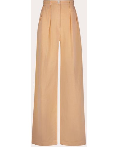 Matthew Bruch Button Pleated Pants - Natural