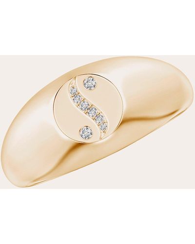 Natori Shangri-la Yin-yang Diamond Signet Ring - Natural