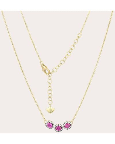 Amrapali Ruby & 18k Gold Mini Rajasthan Pendant Necklace - White