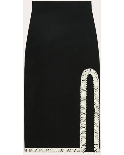 By Malene Birger Gabie Embroidered Midi Skirt - Black