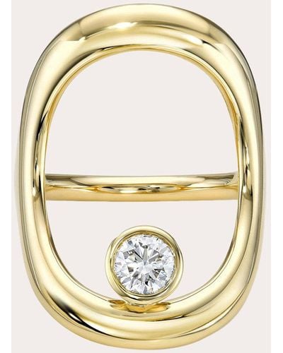 White/space Bold Diamond Continuity Ring - Metallic