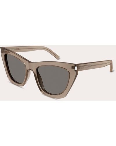 Saint Laurent Mica Transparent Cat-eye Sunglasses - Natural