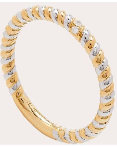 Yvonne Léon Diamond & Two-tone Alliance Mini Torsade Ring - Metallic