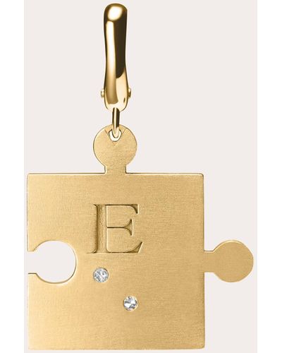 Milamore 18k & Diamond Braille Initial Puzzle Piece Charm - Natural