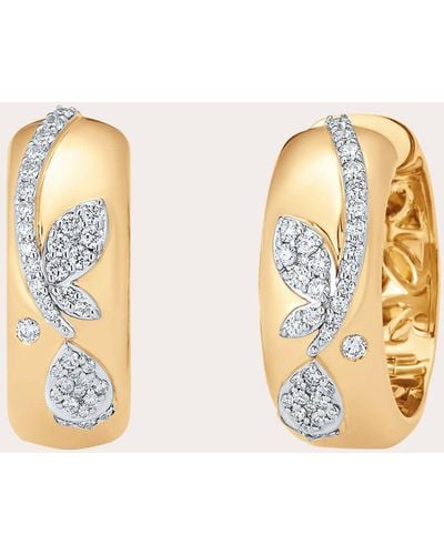 Sara Weinstock Lierre Diamond Petite Hoop Earrings - Metallic