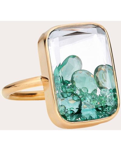 Moritz Glik Ten Fourteen Emerald Rose-cut Ring 18k Gold - Green