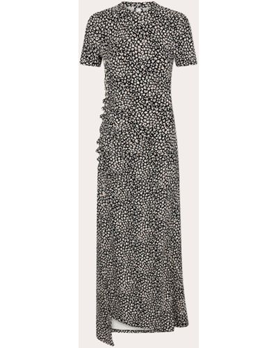 Rabanne Asymmetric Ruched Maxi Dress - Gray