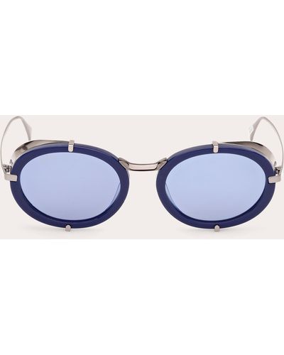 Max Mara Shiny Selma Oval Sunglasses - Blue