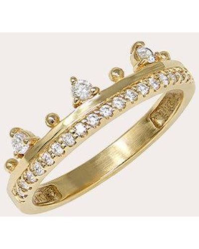 Anzie Pavé Crown Ring - Natural