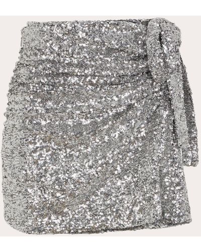 Rabanne Sequin Drape Mini Skirt - Gray