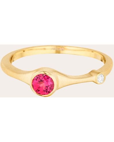 Carelle Spinel Stackable Ring 18k Gold - Pink