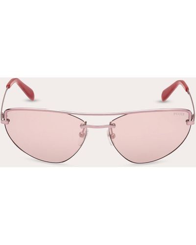 Emilio Pucci Shiny Mirror Cat-eye Sunglasses - Pink
