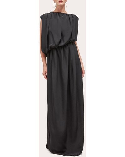 Careste Raya Silk Drape Gown - Black