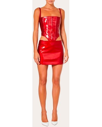 LAQUAN SMITH Corset Bustier Top - Red