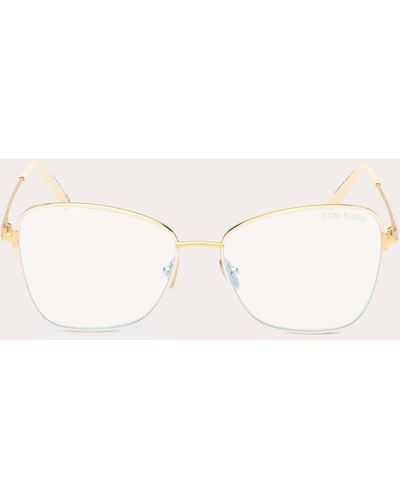 Tom Ford Shiny Gold Blue Light Glasses - Natural