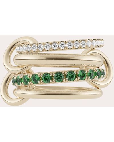 Spinelli Kilcollin Halley Emerald & Diamond Linked Ring - Natural