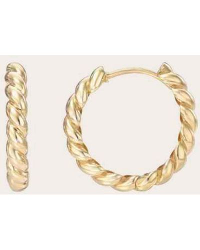 Zoe Lev Twist Huggie Earrings - Metallic
