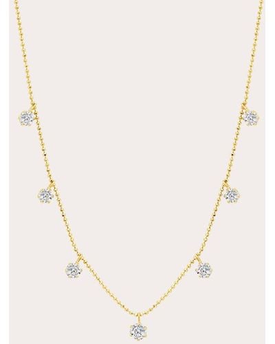 Graziela Gems 18k Medium Floating Diamond Station Necklace - Natural