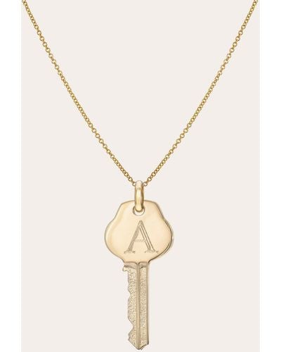 Zoe Lev Initial Key Pendant Necklace - Multicolor