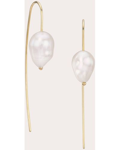 White/space Space Nova Baroque Pearl Threader Earrings - Natural