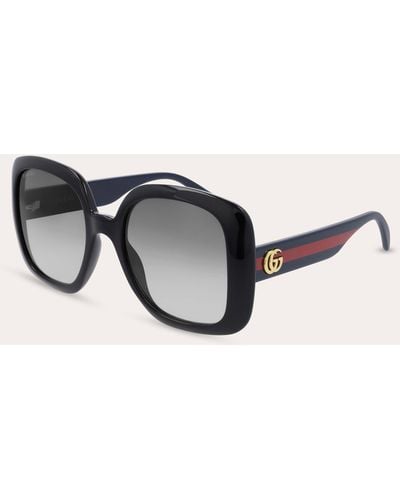 Gucci & Gray Gradient Square Sunglasses - Black