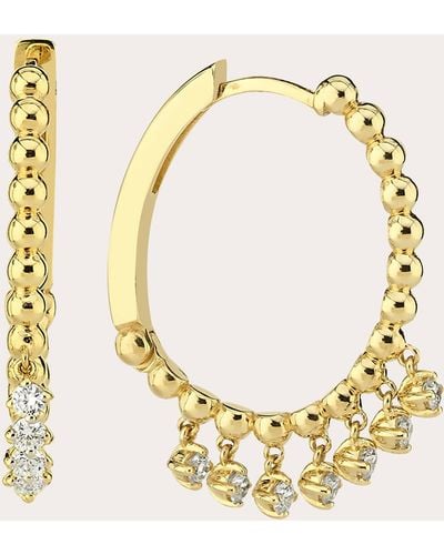 Charms Company Diamond Gypsy Hoop Earrings - Metallic