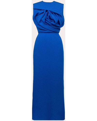 Edeline Lee Aphrodite Jacquard Drape Dress - Blue