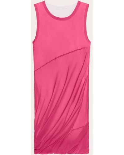 Helmut Lang Silk Bubble Mini Dress - Pink