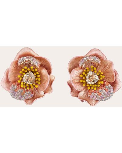 Anabela Chan Blush Bloom Earrings 18k Gold - Pink