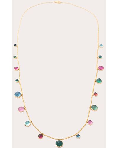 Yi Collection Indicolite & Rubellite Eos Station Necklace - Natural