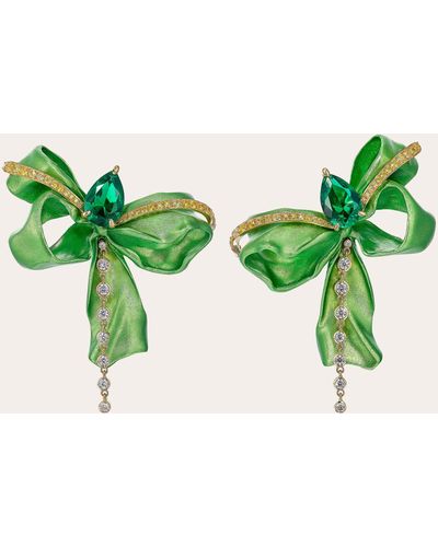 Anabela Chan Emerald Cupid's Bow Earrings - Green
