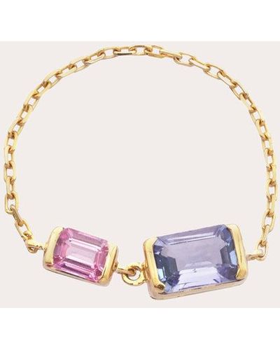 Yi Collection Tanzanite & Pink Sapphire Chain Ring - Natural