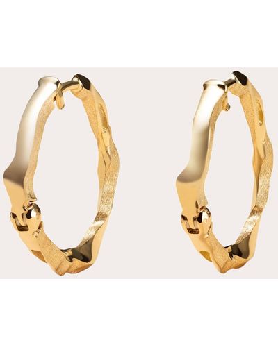 Milamore 18k Kintsugi En Medium Hoop Earrings - Metallic