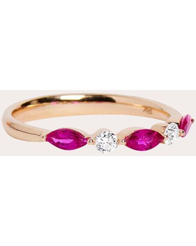 Sanjay Kasliwal Ekalavya Ruby And Diamond Ring - Pink