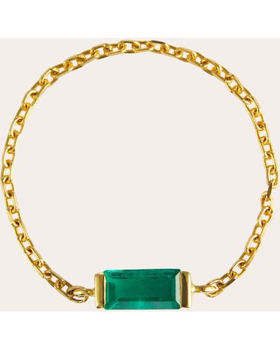 Yi Collection Emerald Baguette Chain Ring - Multicolor